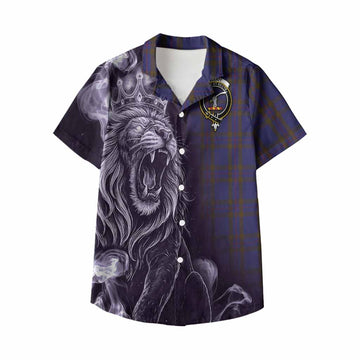 Elliot Tartan Kid Hawaiian Shirt Roaring Lion Heritage