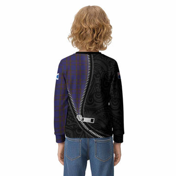 Elliot Tartan Kid Knitted Sweatshirt New Zealand Pattern Unique Zipper Stylized