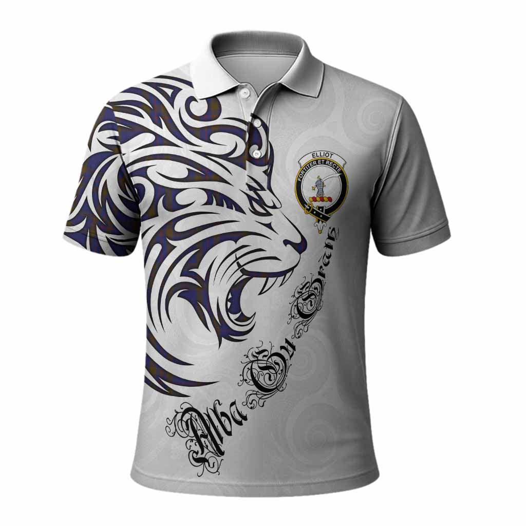Elliot Tartan Lion Roar Polo Shirt Alba Gu Brath with Celtic Motifs