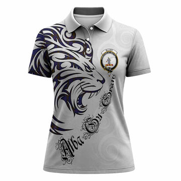 Elliot Tartan Lion Roar Women Polo Shirt Alba Gu Brath with Celtic Motifs