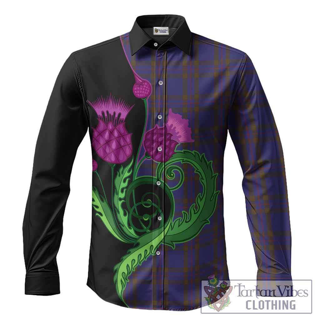 Elliot Tartan Long Sleeve Button Shirts Traditional Scottish Thistle
