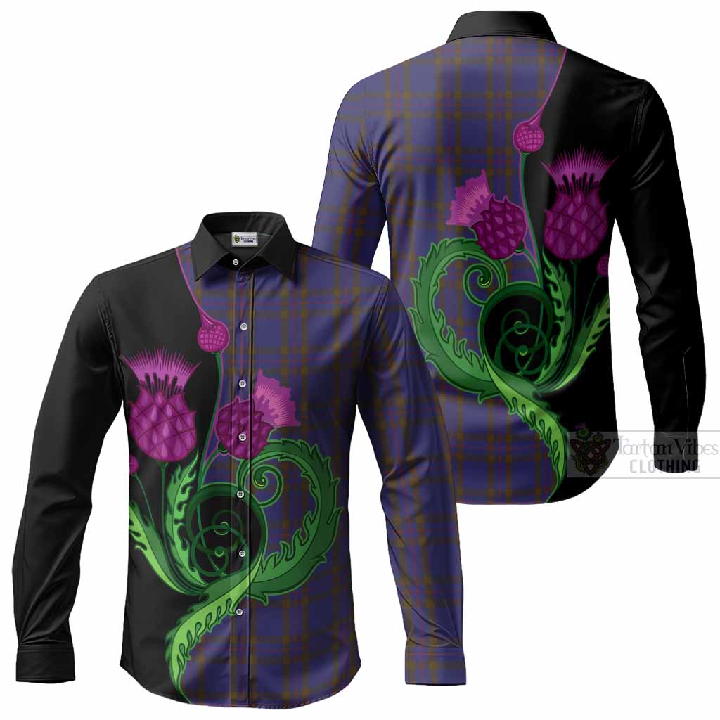 Elliot Tartan Long Sleeve Button Shirts Traditional Scottish Thistle