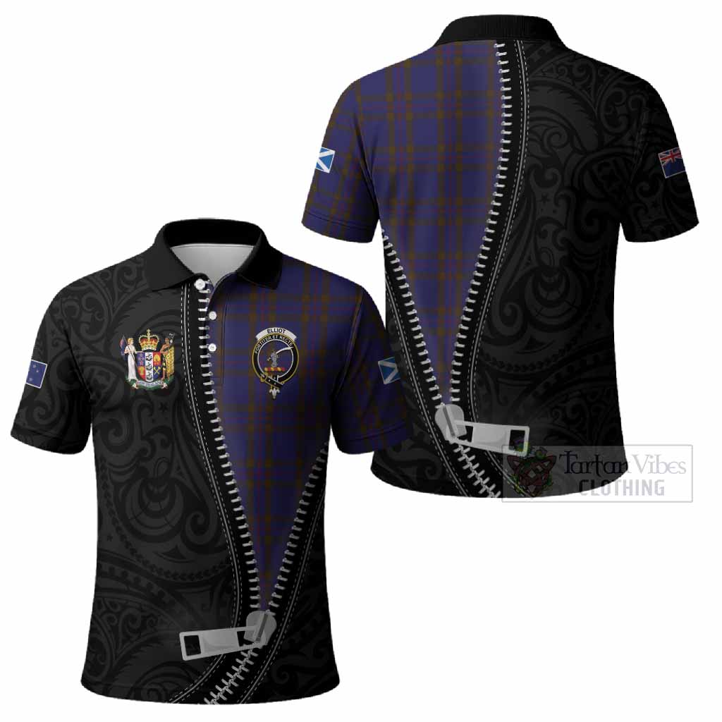 Elliot Tartan Polo Shirt New Zealand Pattern Unique Zipper Stylized