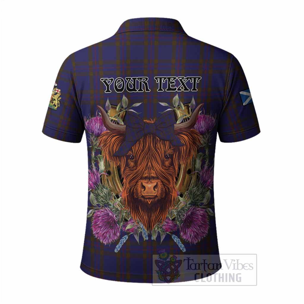 Elliot Tartan Polo Shirt Scottish Thistle Heilan Coo