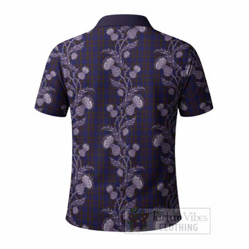 Elliot Tartan Polo Shirt Seamless Scottish Thistle Flowers