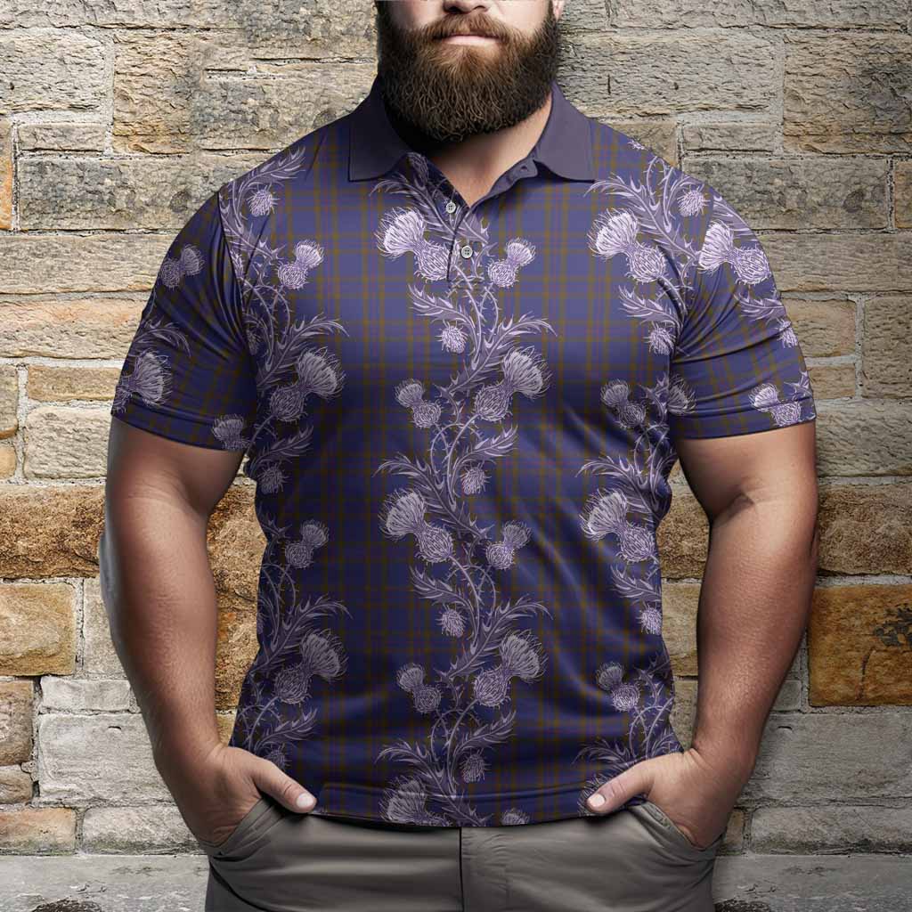 Elliot Tartan Polo Shirt Seamless Scottish Thistle Flowers