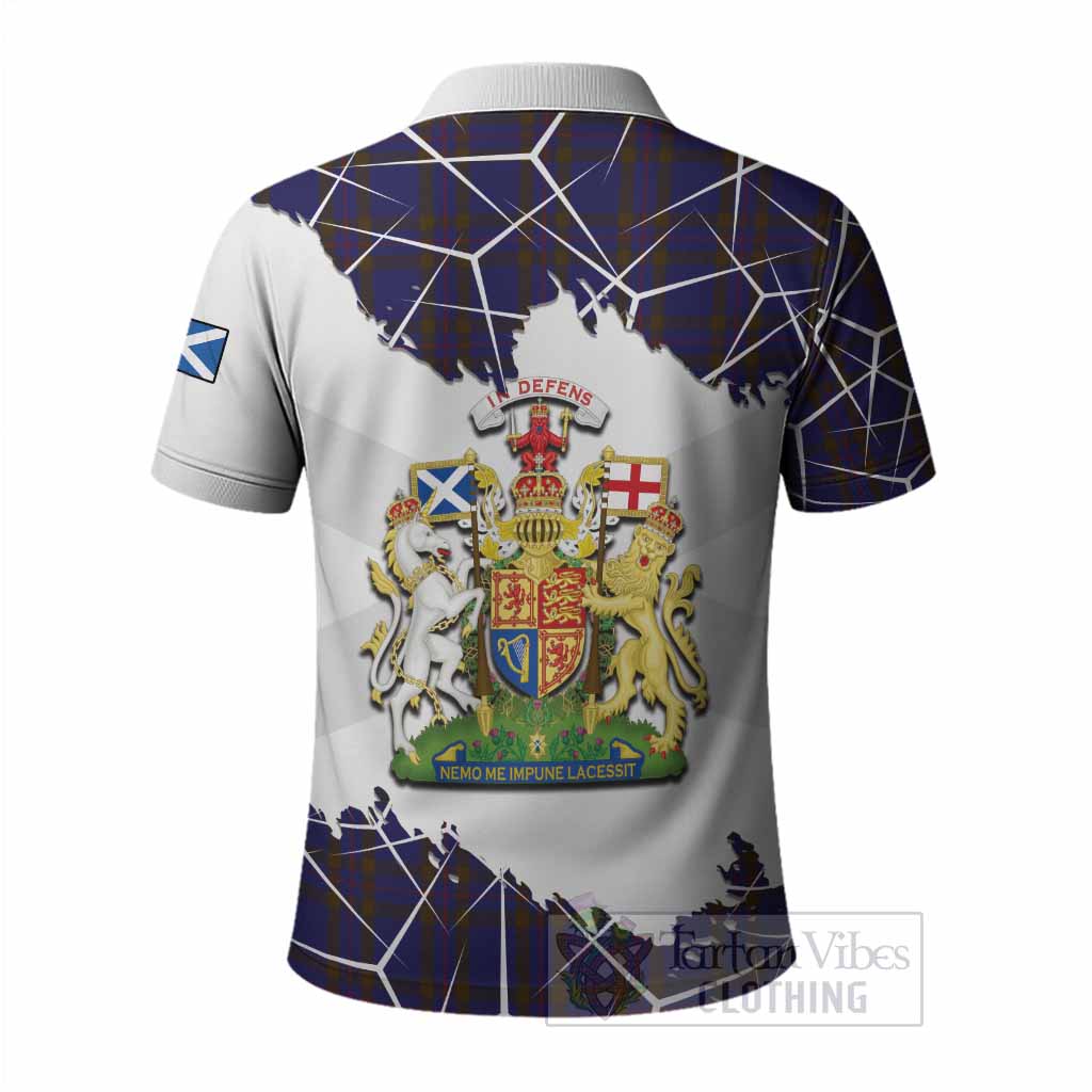 Elliot Tartan Polo Shirt with Family Crest and Lion Rampant Grunge Style