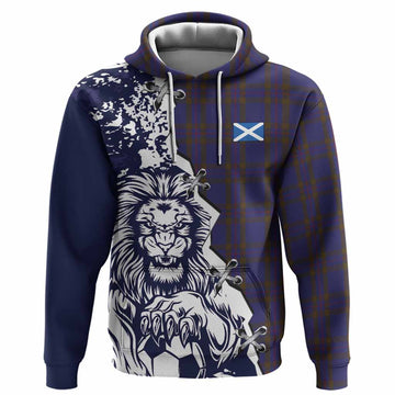 Elliot Tartan Scottish Hoodie Angry Lion With Soccer Ball Style
