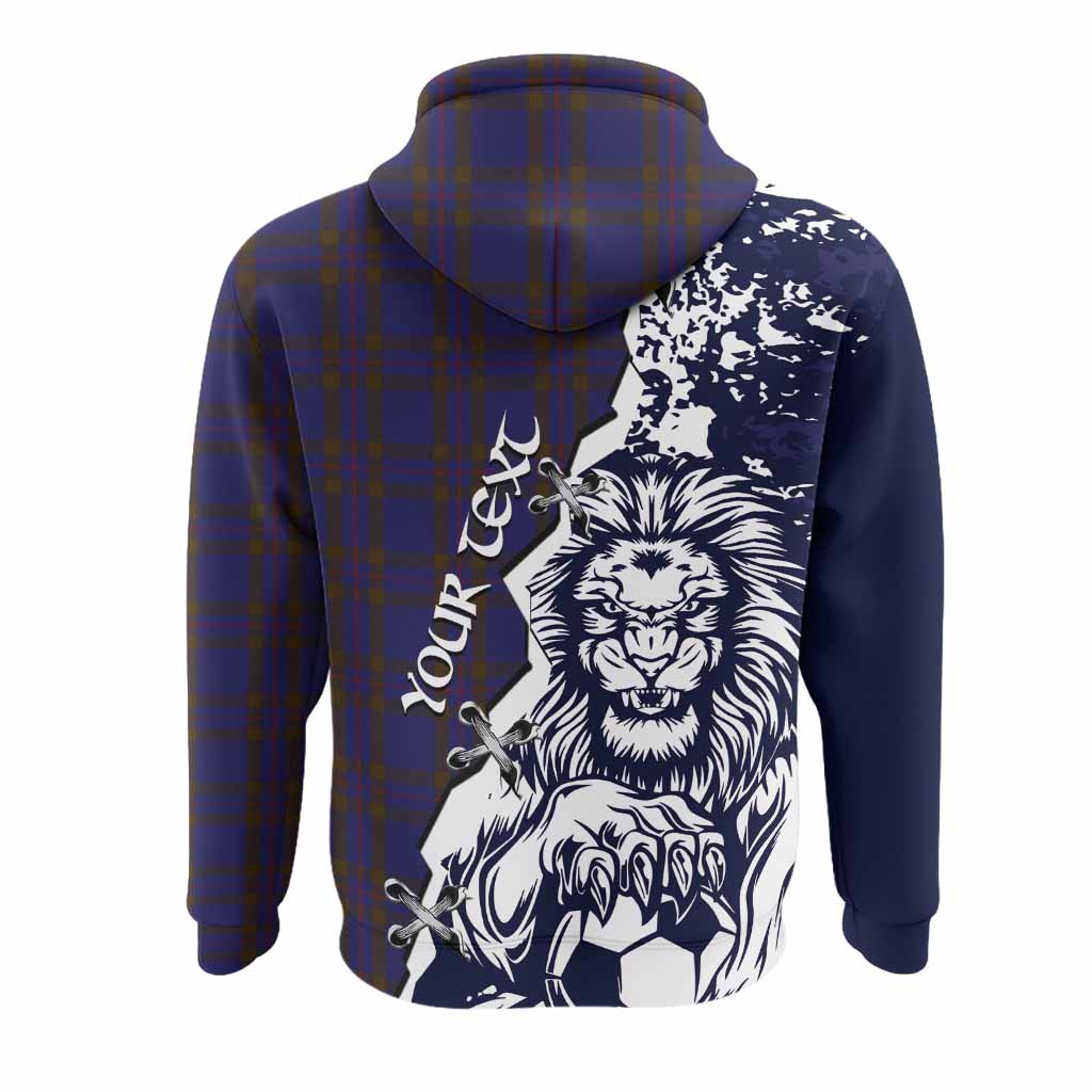 Elliot Tartan Scottish Hoodie Angry Lion With Soccer Ball Style