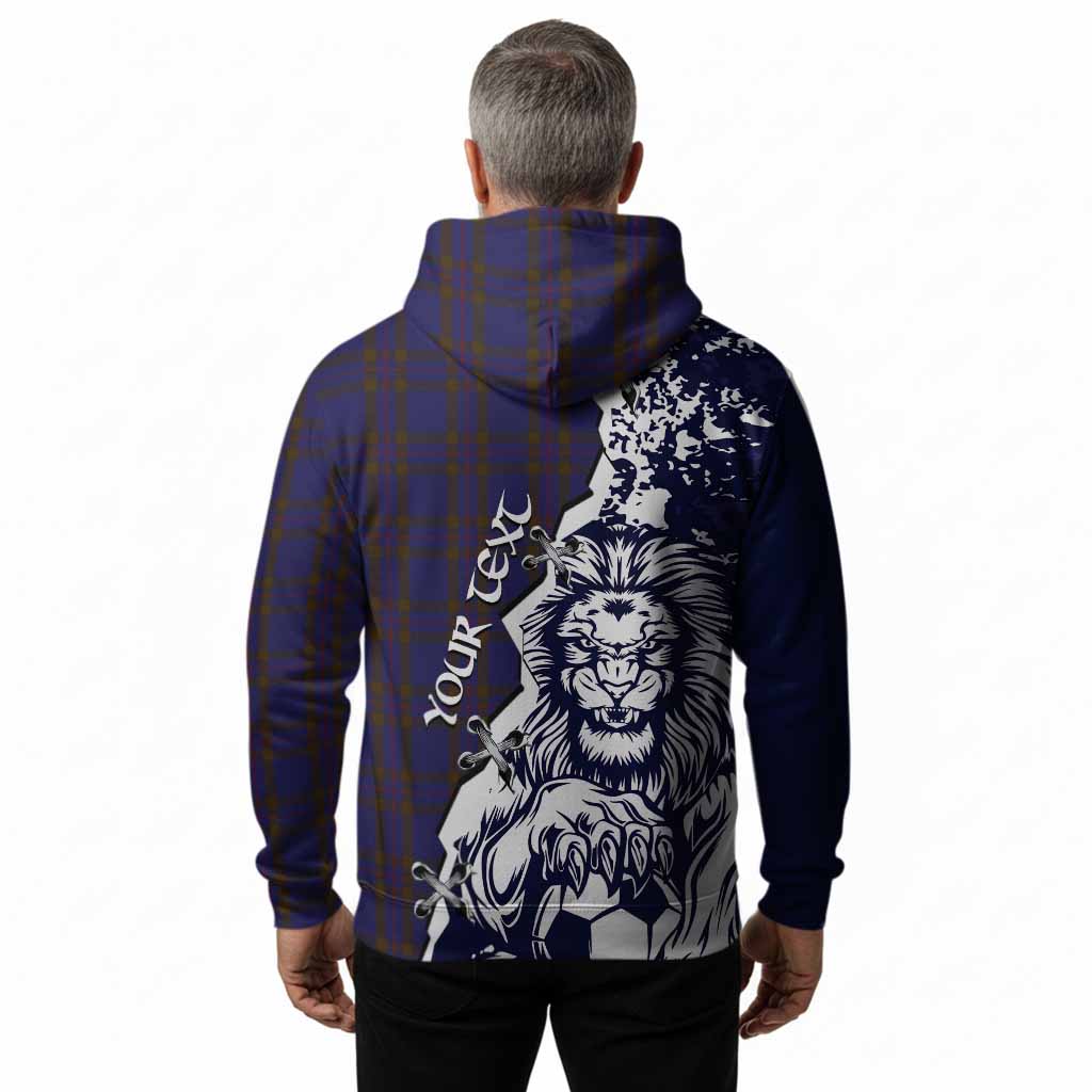 Elliot Tartan Scottish Hoodie Angry Lion With Soccer Ball Style