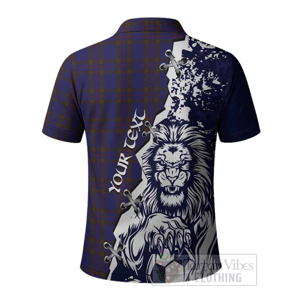 Elliot Tartan Scottish Polo Shirt Angry Lion With Soccer Ball Style