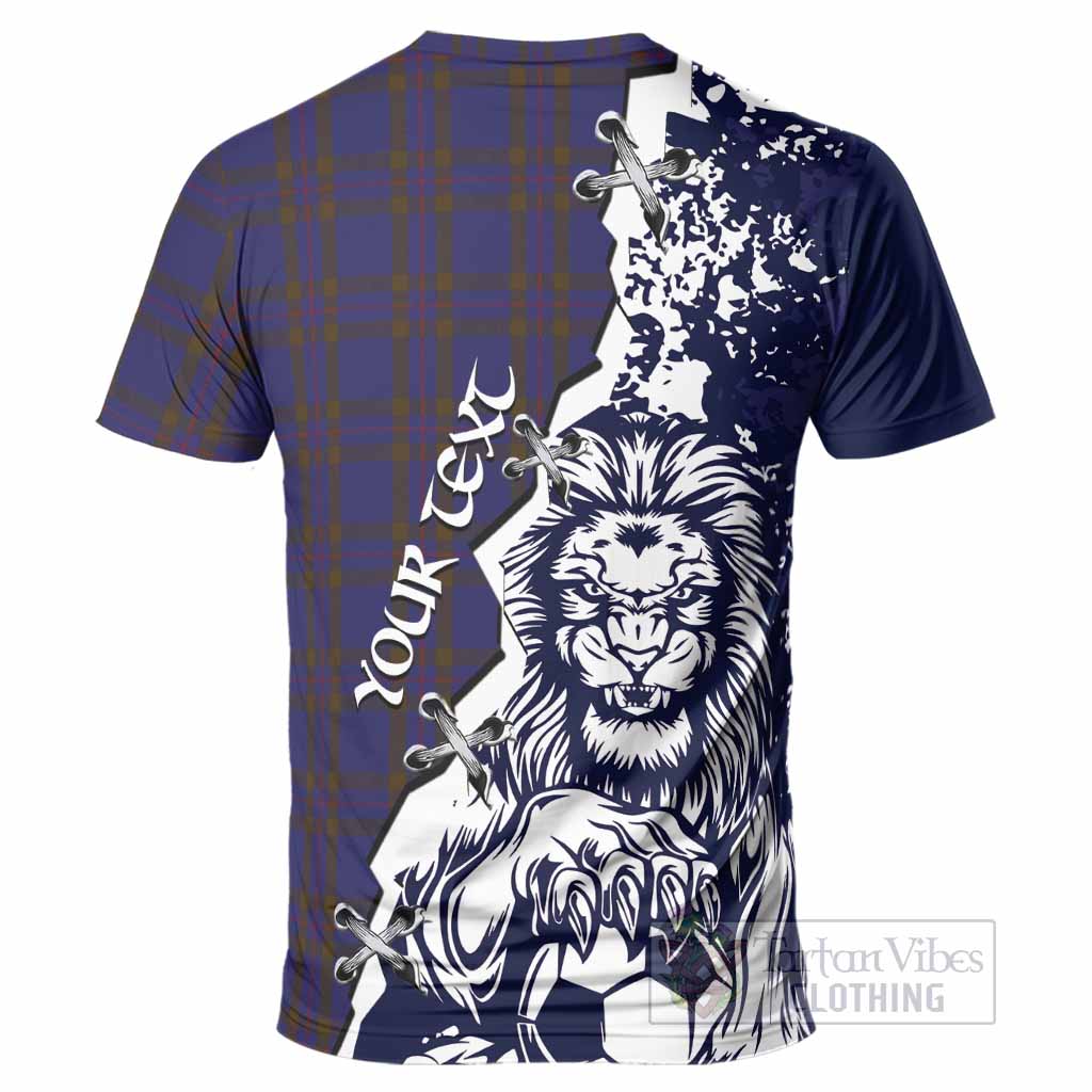 Elliot Tartan Scottish T-Shirt Angry Lion With Soccer Ball Style
