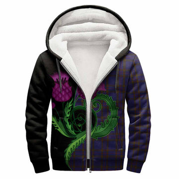 Elliot Tartan Sherpa Hoodie Traditional Scottish Thistle