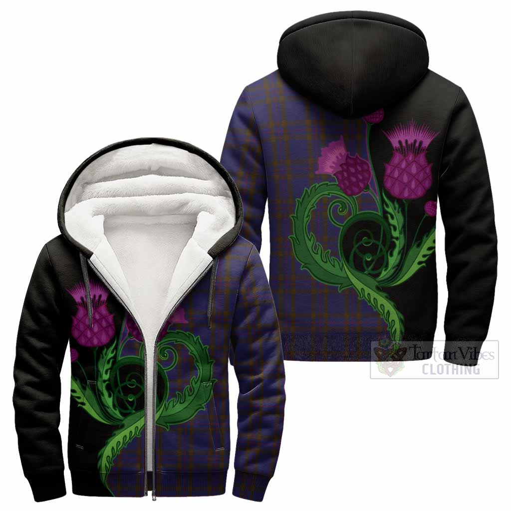 Elliot Tartan Sherpa Hoodie Traditional Scottish Thistle