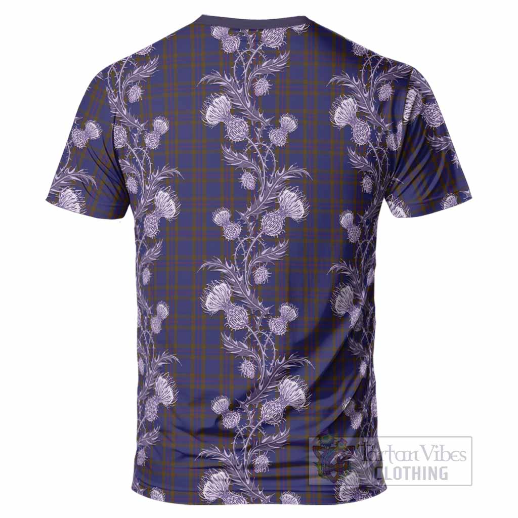 Elliot Tartan T-Shirt Seamless Scottish Thistle Flowers