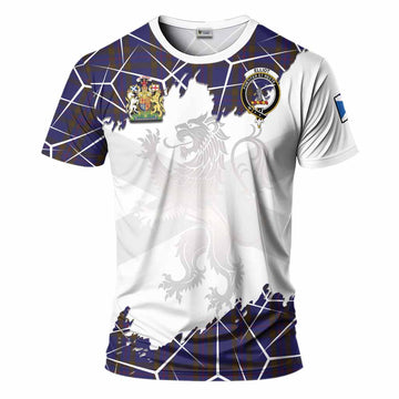 Elliot Tartan T-Shirt with Family Crest and Lion Rampant Grunge Style