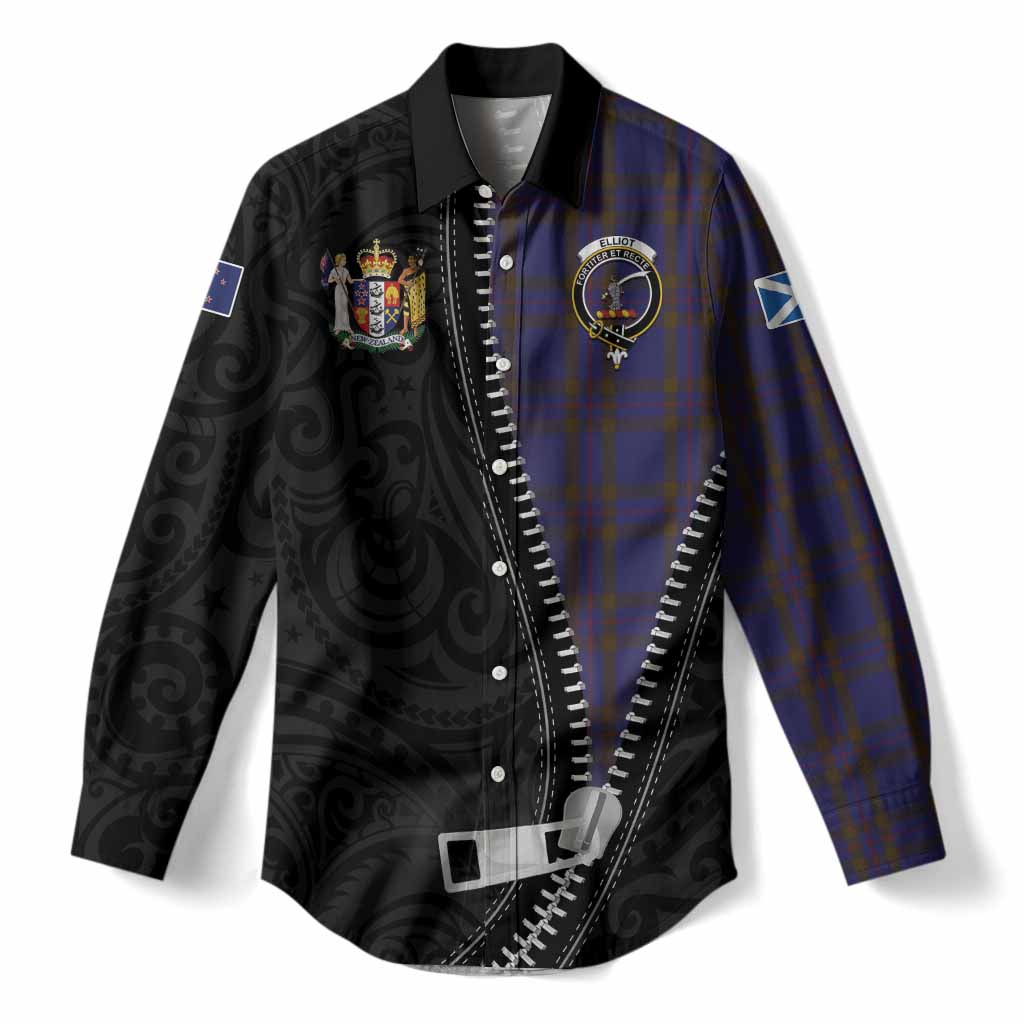 Elliot Tartan Women Casual Shirt New Zealand Pattern Unique Zipper Stylized