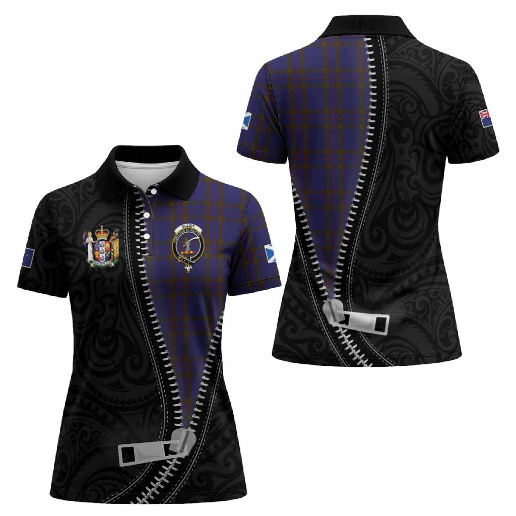 Elliot Tartan Women Polo Shirt New Zealand Pattern Unique Zipper Stylized