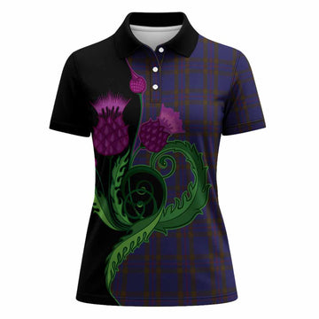 Elliot Tartan Women Polo Shirt Traditional Scottish Thistle