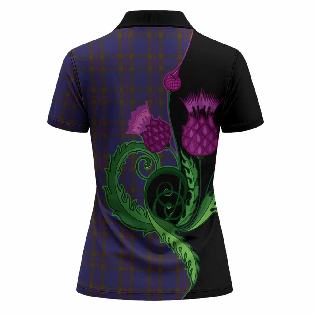 Elliot Tartan Women Polo Shirt Traditional Scottish Thistle