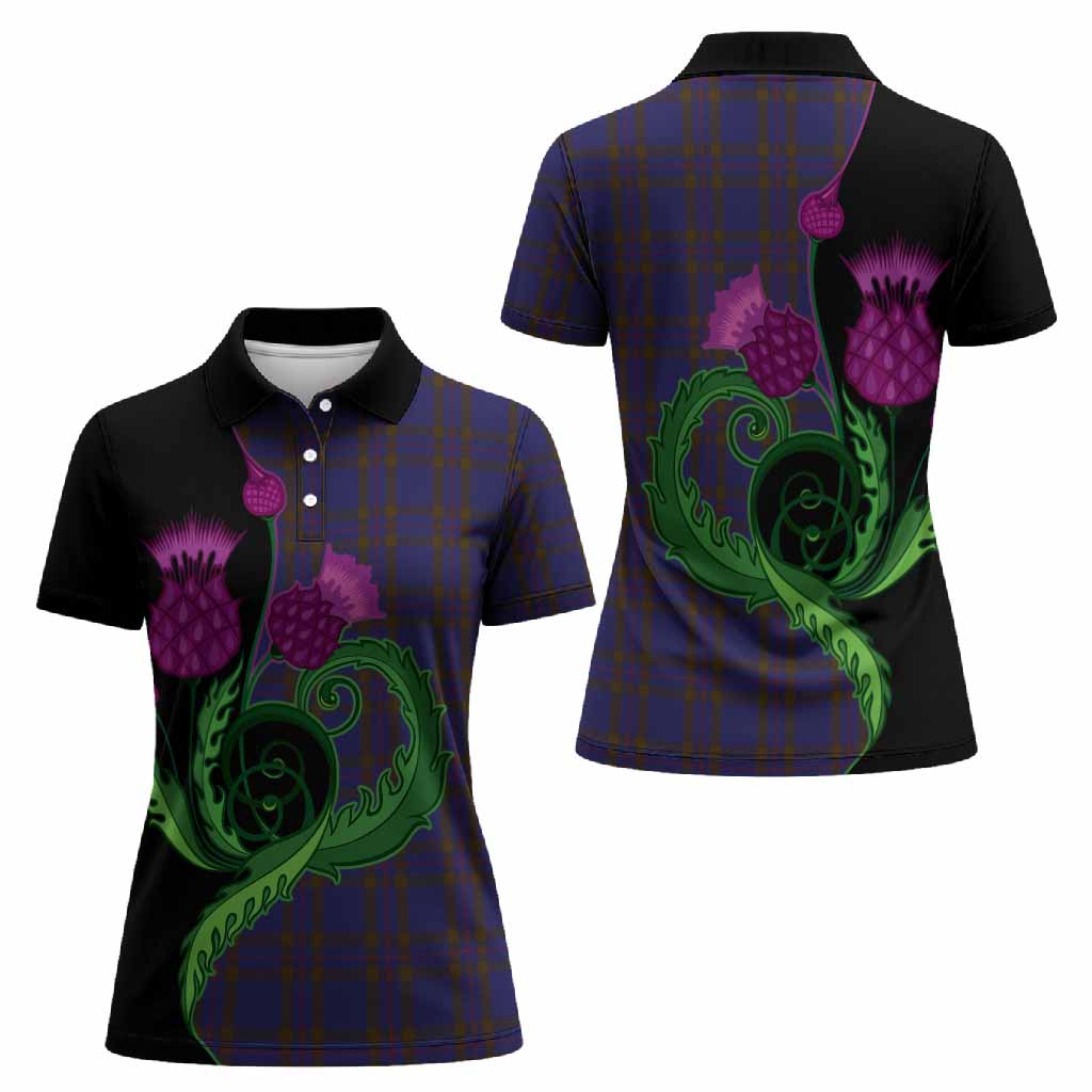 Elliot Tartan Women Polo Shirt Traditional Scottish Thistle