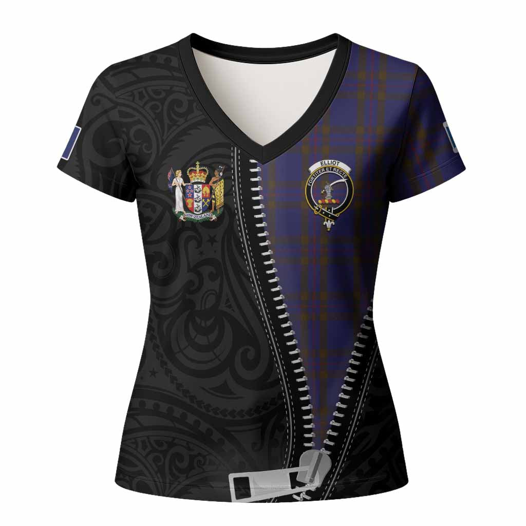 Elliot Tartan Women T shirt New Zealand Pattern Unique Zipper Stylized
