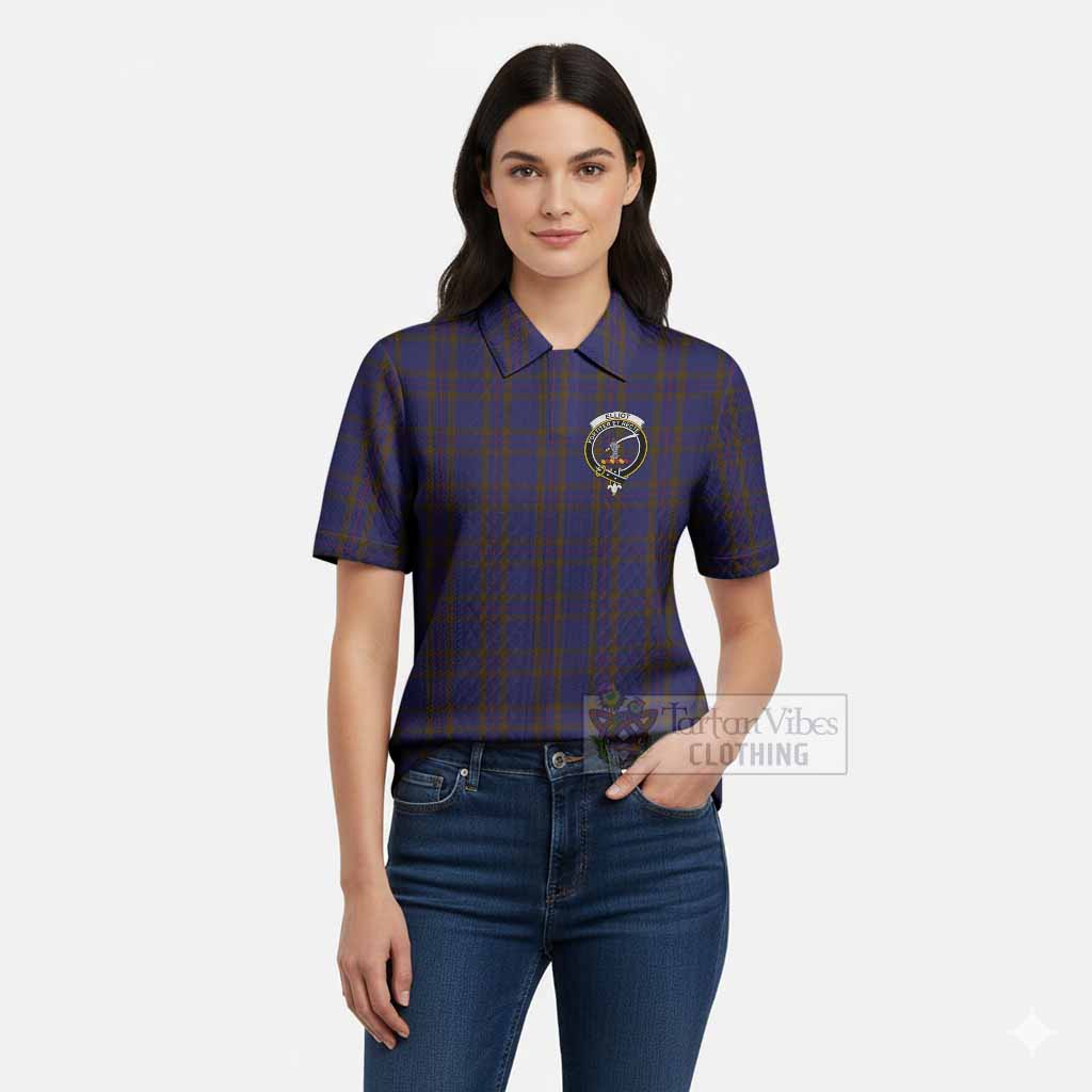 Elliot Tartan Women’s Polo Sweater Top with Family Crest