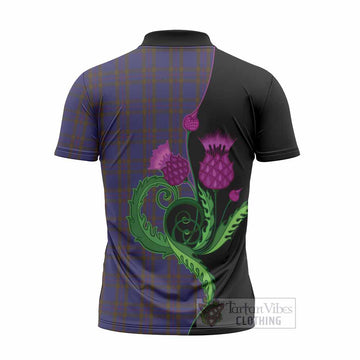 Elliot Tartan Zipper Polo Shirt Traditional Scottish Thistle