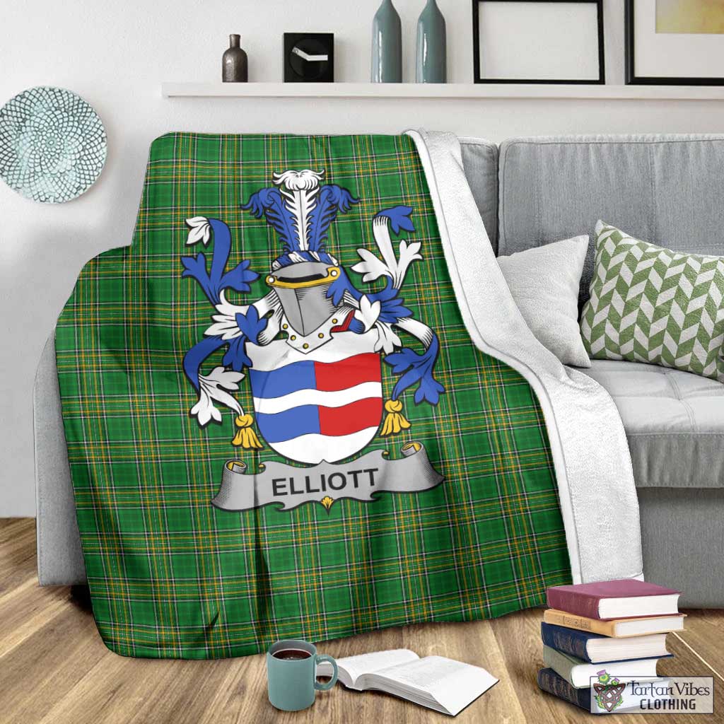 Elliott Irish Clan Tartan Blanket with Coat of Arms - Tartan Vibes Clothing