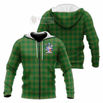 Elliott Irish Clan Tartan Knitted Hoodie with Coat of Arms - Tartan Vibes Clothing