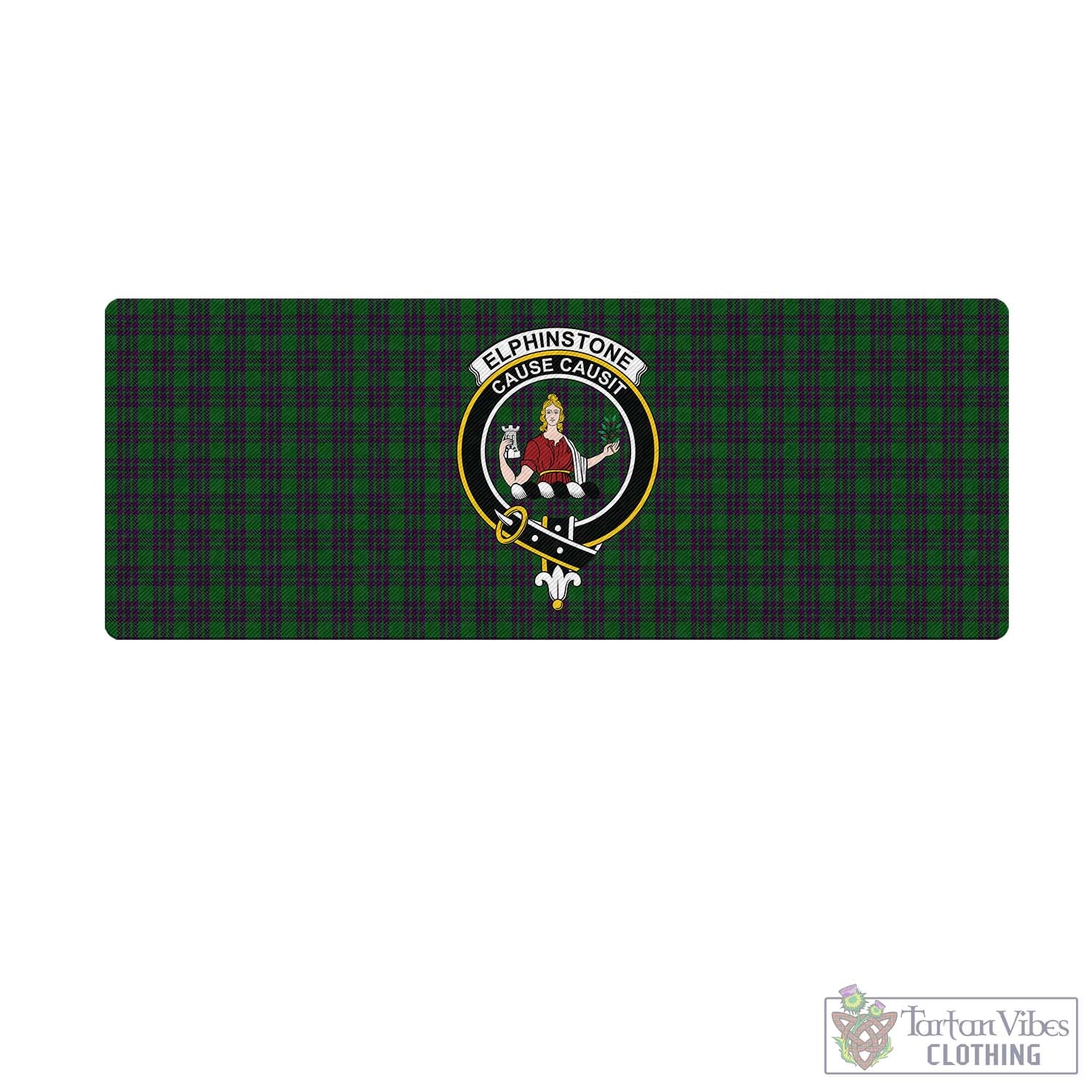 Tartan Vibes Clothing Elphinstone Tartan Mouse Pad with Family Crest