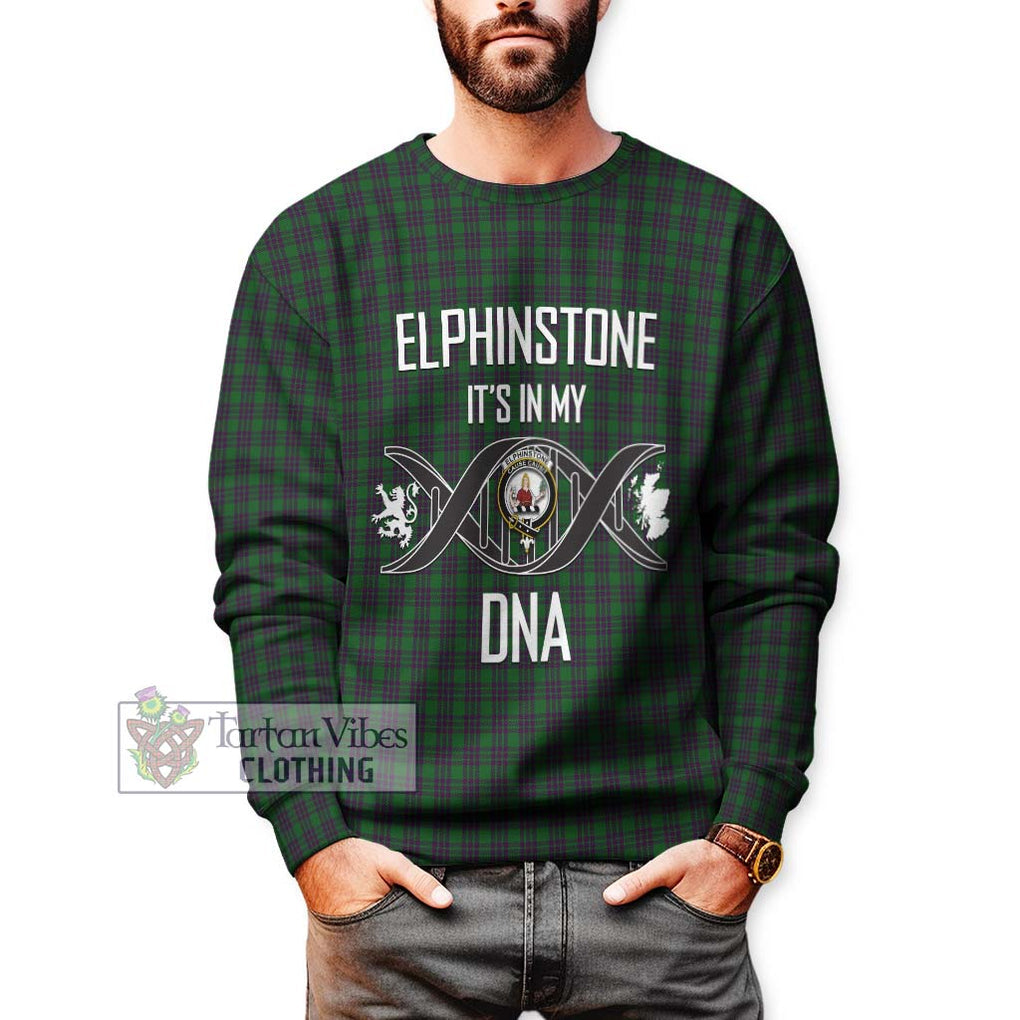 Elphinstone Tartan Sweatshirt with Family Crest DNA In Me Style Unisex - Tartan Vibes Clothing