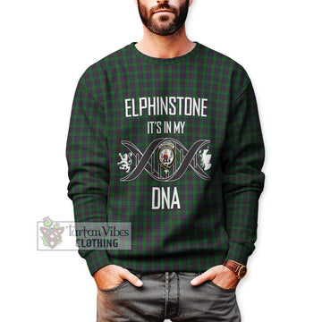 Elphinstone Tartan Sweatshirt with Family Crest DNA In Me Style Unisex - Tartan Vibes Clothing