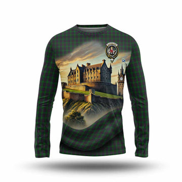 Elphinstone Tartan Family Crest Long Sleeve T-Shirt with Scottish Ancient Castle Style Unisex - Tartan Vibes Clothing