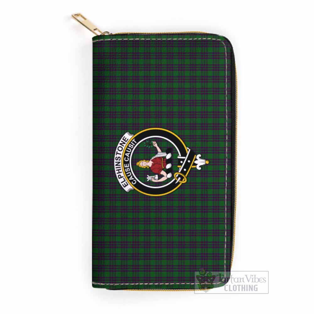 Elphinstone Tartan Women's Leather Wallet with Family Crest One Size 19.7*10.5*3.5 cm - Tartan Vibes Clothing