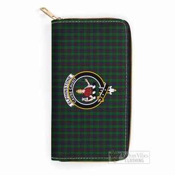 Tartan Vibes Clothing Elphinstone Tartan Women's Leather Wallet with Family Crest