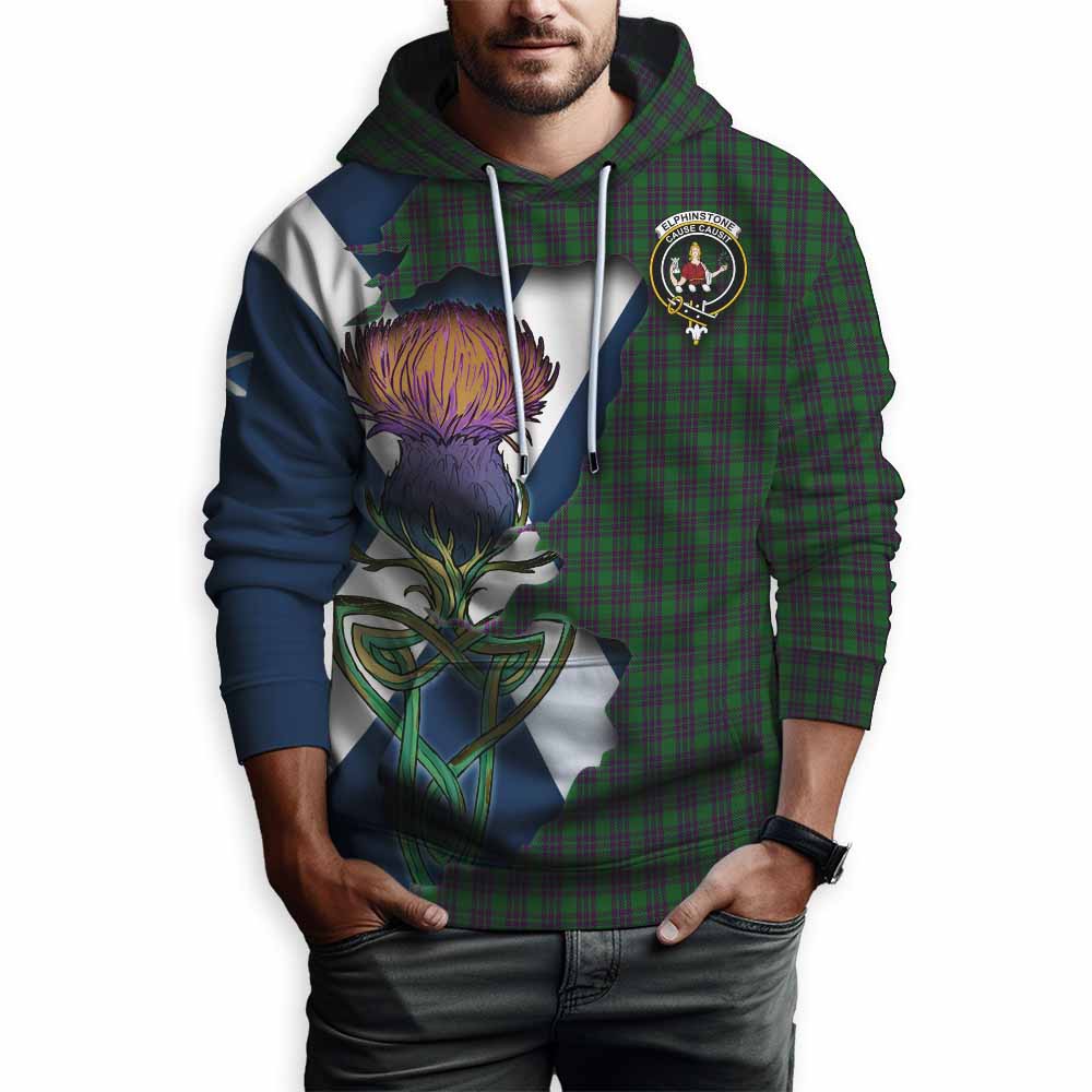 Elphinstone Tartan Family Crest Hoodie Scottish Thistle Celtic Inspired Pullover Hoodie - Tartan Vibes Clothing