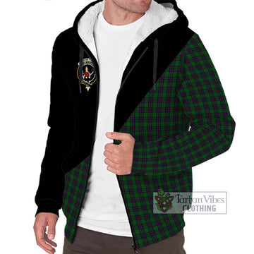 Elphinstone Tartan Sherpa Hoodie with Family Crest and Military Logo Style Unisex S - Tartan Vibes Clothing