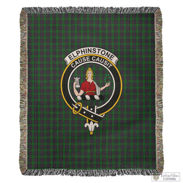 Elphinstone Tartan Woven Blanket with Family Crest