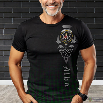 Elphinstone Tartan T-Shirt Featuring Alba Gu Brath Family Crest Celtic Inspired