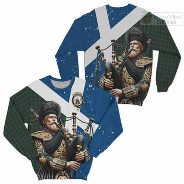 Elphinstone Tartan Sweatshirt with Family Crest Scottish Bagpiper Vibes Unisex - Tartan Vibes Clothing