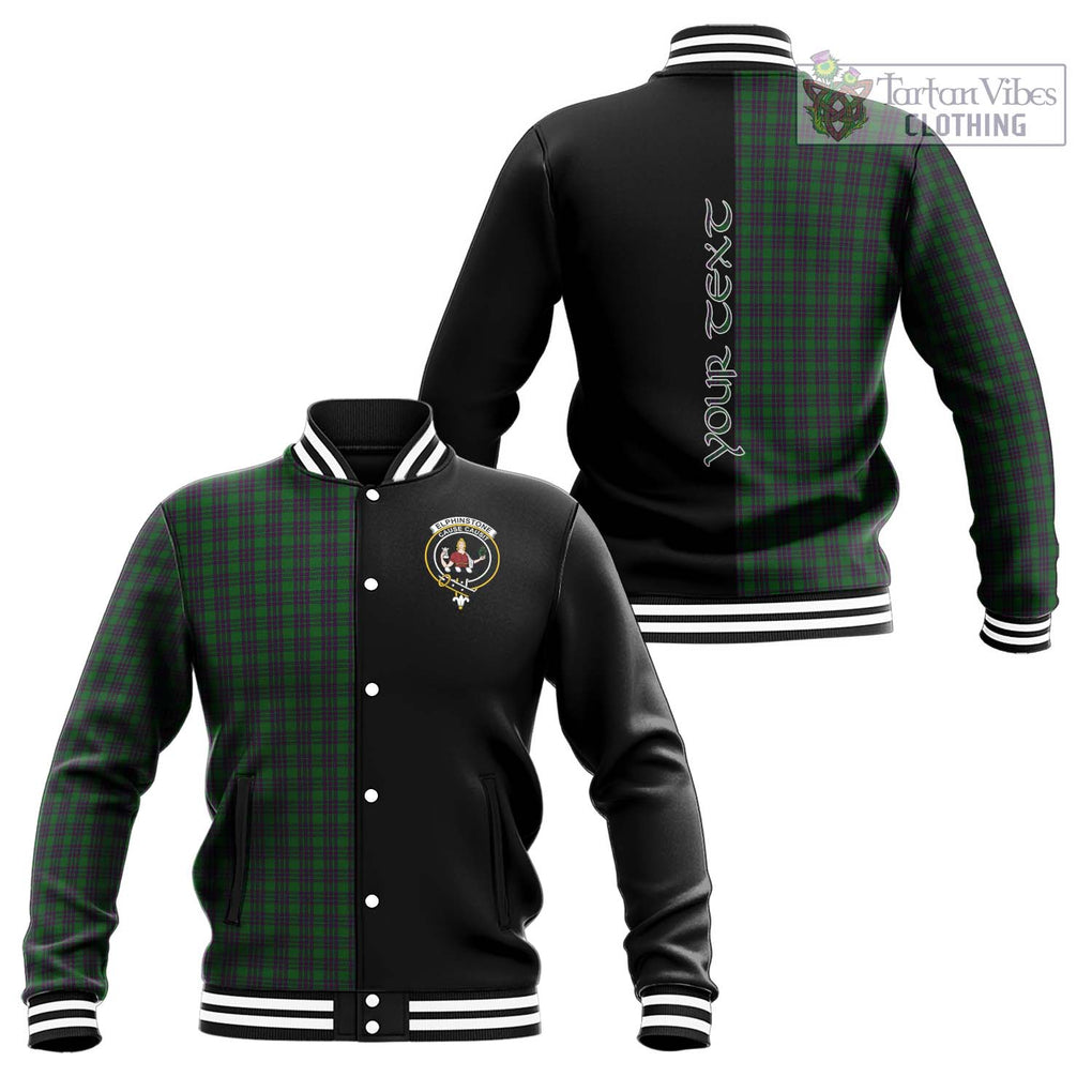 Elphinstone Tartan Baseball Jacket with Family Crest and Half Of Me Style Unisex - Tartan Vibes Clothing