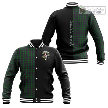 Elphinstone Tartan Baseball Jacket with Family Crest and Half Of Me Style Unisex - Tartan Vibes Clothing