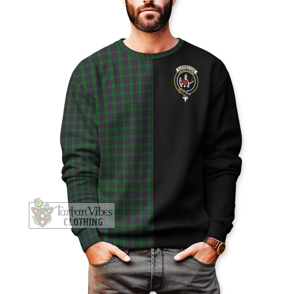 Elphinstone Tartan Sweatshirt with Family Crest and Half Of Me Style Unisex - Tartan Vibes Clothing