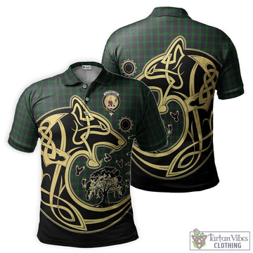 Elphinstone Tartan Polo Shirt with Family Crest Celtic Wolf Style Kid - Tartan Vibes Clothing