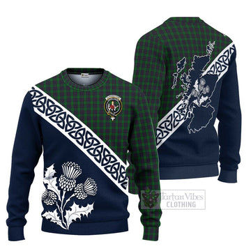 Elphinstone Tartan Ugly Sweater Featuring Thistle and Scotland Map Unisex - Tartan Vibes Clothing