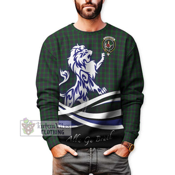 Elphinstone Tartan Sweatshirt with Alba Gu Brath Regal Lion Emblem Unisex - Tartan Vibes Clothing