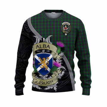 Elphinstone Tartan Family Crest Knitted Sweater Lion Rampant Royal Thistle Shield Celtic Inspired Unisex - Tartan Vibes Clothing