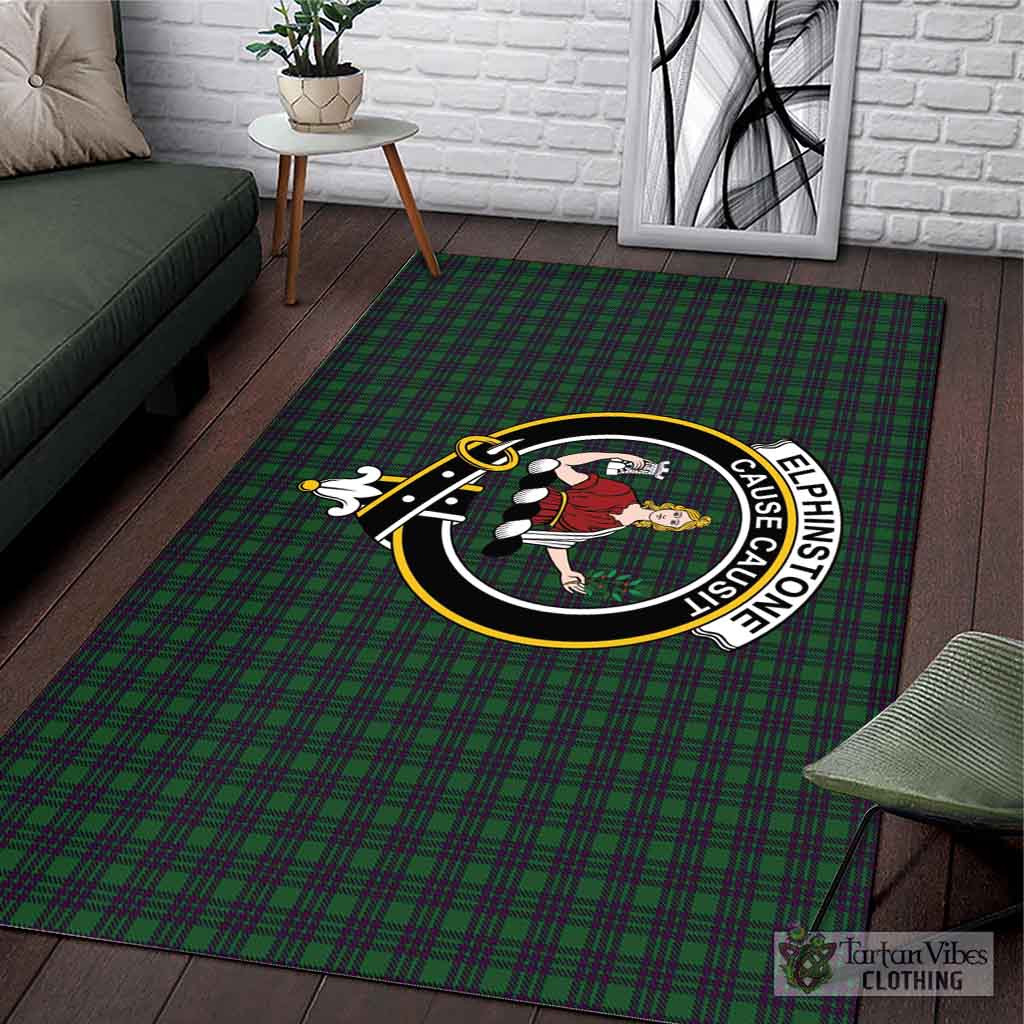 Elphinstone Tartan Area Rug with Family Crest L 59*86 inch (150x220 cm) - Tartan Vibes Clothing