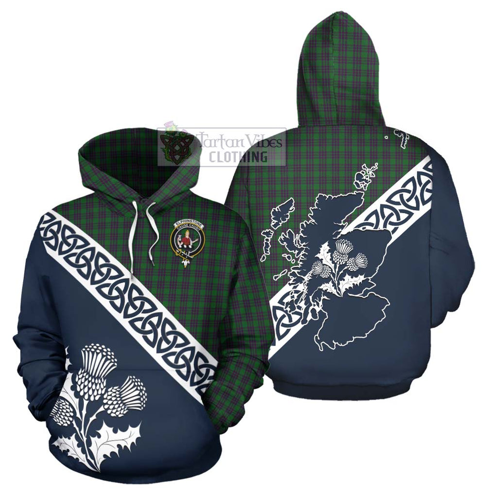Elphinstone Tartan Hoodie Featuring Thistle and Scotland Map Zip Hoodie - Tartan Vibes Clothing